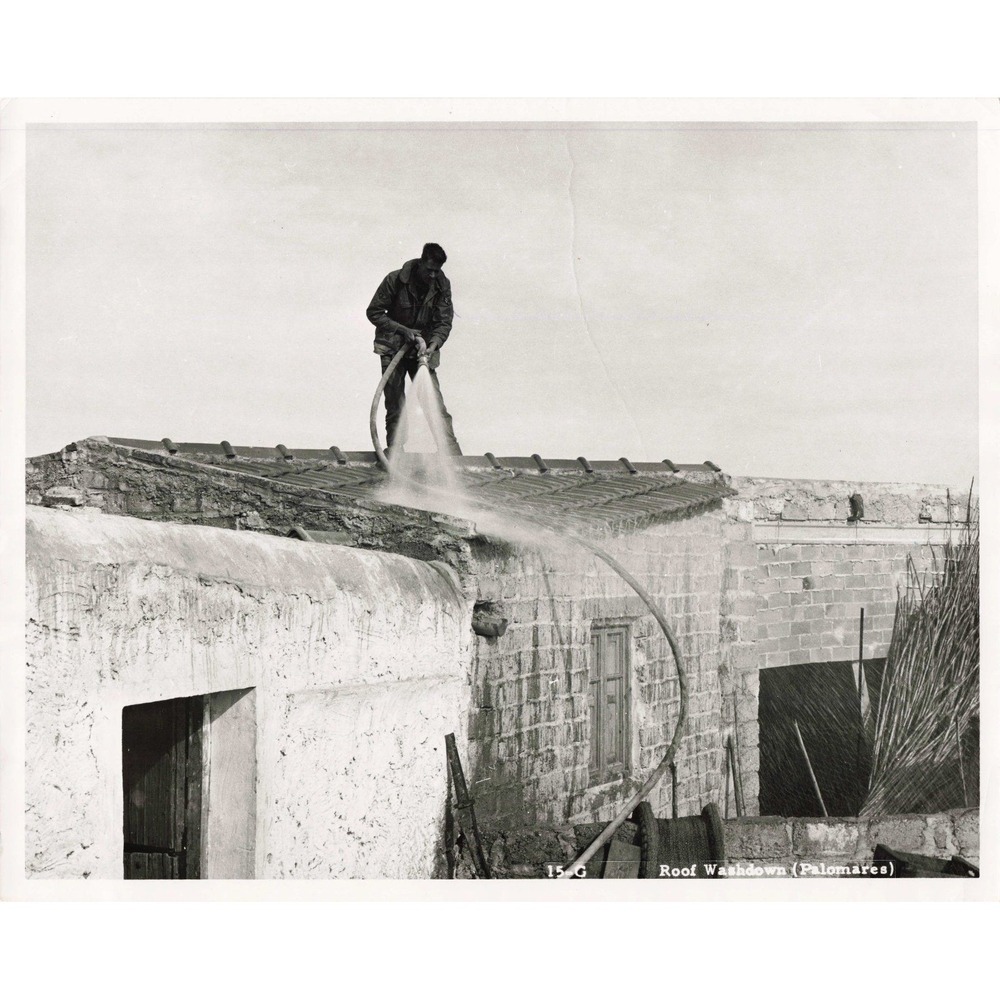 Vintage 1966 Palomares Spain Nuclear Incident Roof Washdown Cleanup Photo 15-G